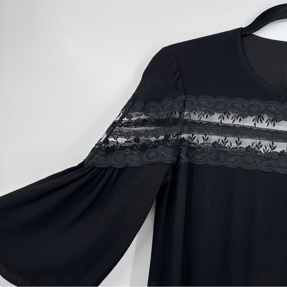 Sandro Paris Sully Black Lace Mesh Inset Dress Nwt Small - Picture 5 of 14